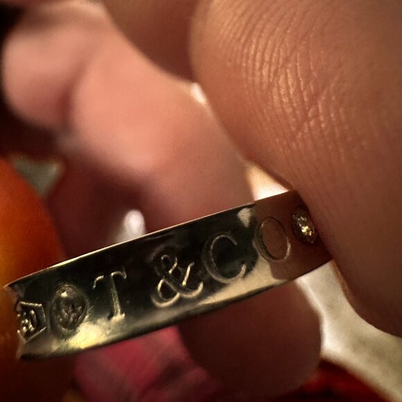 Tiffany & Co. Au750 18k Gold Diamond Wedding Band Ring - Picture 3 of 4